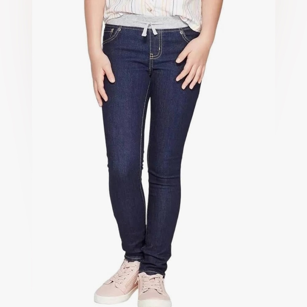 023 NWT Cat & Jack‎ Pull-On Skinny Jeans, Dark Wash - Size: 4